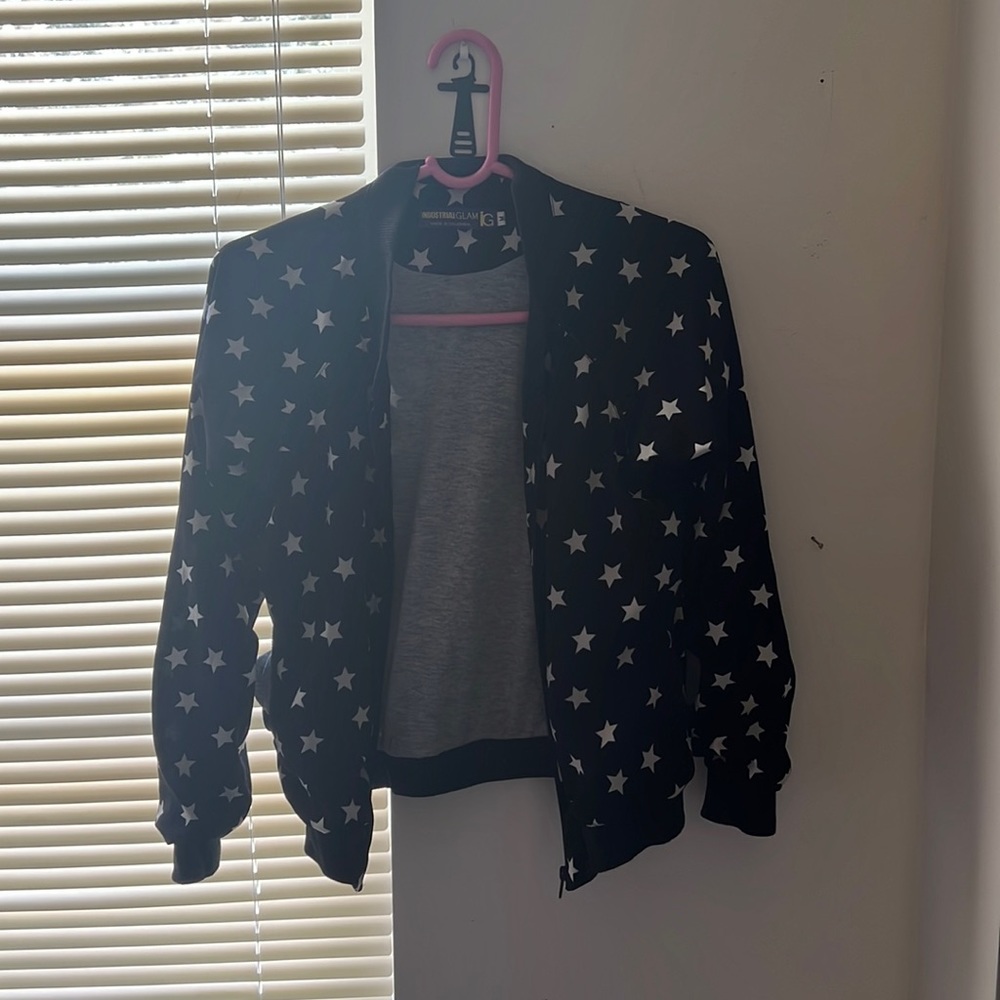 Industrial GLAM Stared Jacket Size M Black & White
